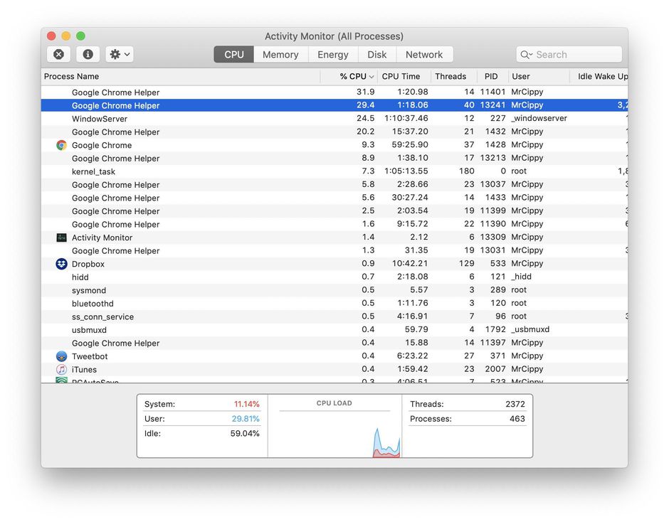 Seeing What Apps Are Slowing Down Mac